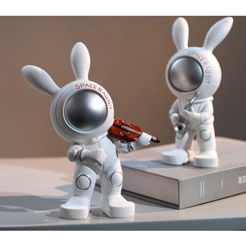 Modern minimalist astronaut rabbit resin ornaments living room TV cabinet wine cabinet home soft decorations housewarming gifts