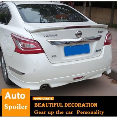 For 2013 2014 2015 Nissan Altima TEANA Spoiler With brake lights ABS Material Car Rear Wing Primer Color Trunk Rear Spoiler