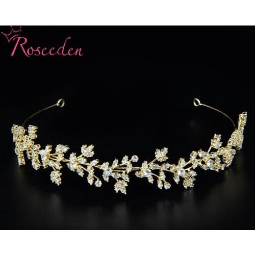 Zirconia Tiaras Crowns CZ Women Brides Headpieces Wedding Hair Accessories RE4127