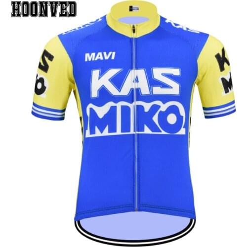 Tour de Spain racing Man KAS Retro Cycling Jersey Short Sleeves Clothing Summer Triathlon Riding sweater maillot ciclismo hombre