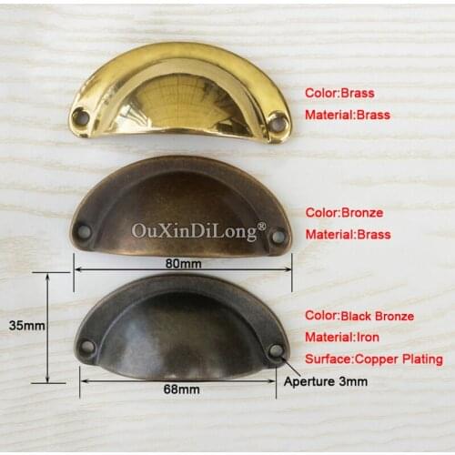 Retro Vintage 20PCS European Antique Cupboard Cabinet Knobs Cup Drawer Furniture Door Shell Pull Handles