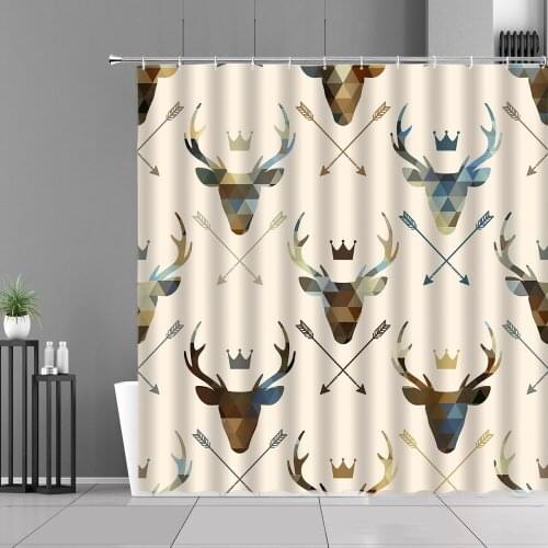 Cartoon Animal Shower Curtain Interesting Deer Head Elephant 3D Decor For Bathroom Curtains Bath Things For Home Bathtub Screen