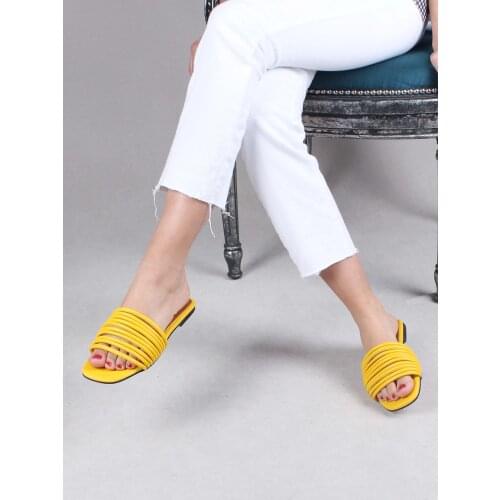 Women Slippers Yellow Casual Street Style Slippers 2021 Summer Season