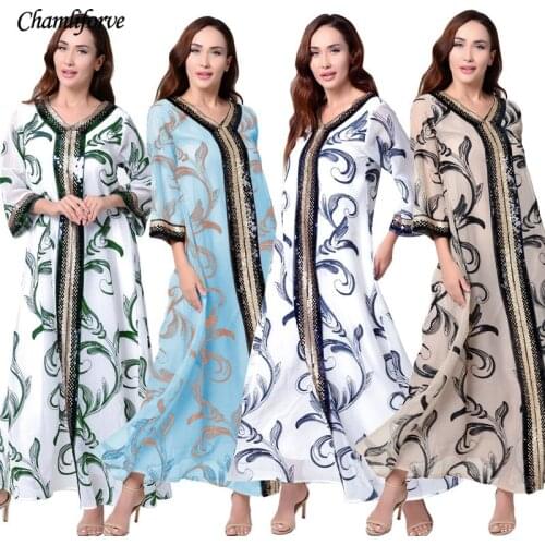 Muslim Dress 2021 New Arrival Summer Fashion Style Muslim Women Long Sleeve Plus Size Long Abaya European Clothing
