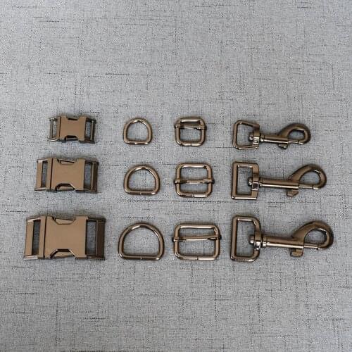 100 Sets 15mm/20mm/25mm Strong Metal Lobster Clasp D Ring Adjuster Belt Straps Release Buckle For Paracord Dog Collar Leash DIY