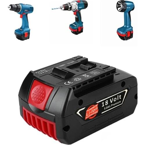 100% Original 18V 5000/6000mAh Rechargeable Lithium Ion Battery for Bosch 18V 6.0A Backup Battery Portable Replacement BAT609