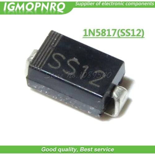 100pcs/lot SS12 DO-214AC 1N5817 Schottky Diode 1A / 20V New Original Free Shipping