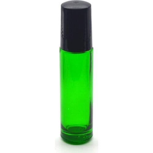 100pcs Empty Essential Oil 10ml Roller Glass Bottle 10cc Roll-On ball thick Perfume Green Glass Bottle