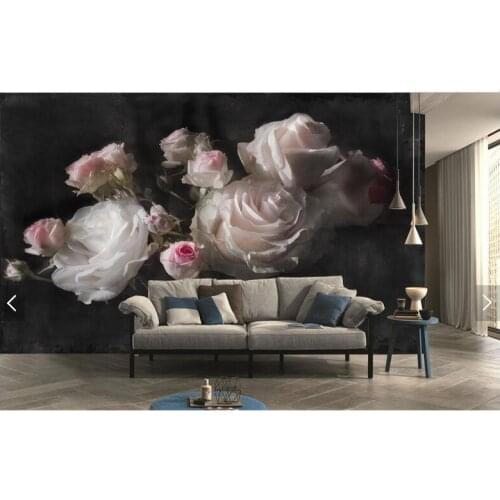 European style retro nostalgic rose flower 3d Wallpaper for Living Room 3d Photo Murals 3d Wall Stickers 8D Murals