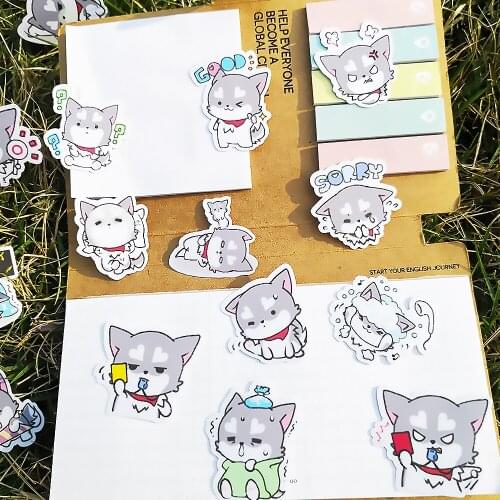 40pcs cat cartoon photo album scrapbook waterproof decorative stickers DIY handmade gift scrapbook stickers