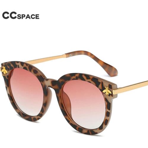 Bee Round Cat Eye Luxury Sunglasses Men Women Fashion Shades UV400 Vintage Glasses 47918