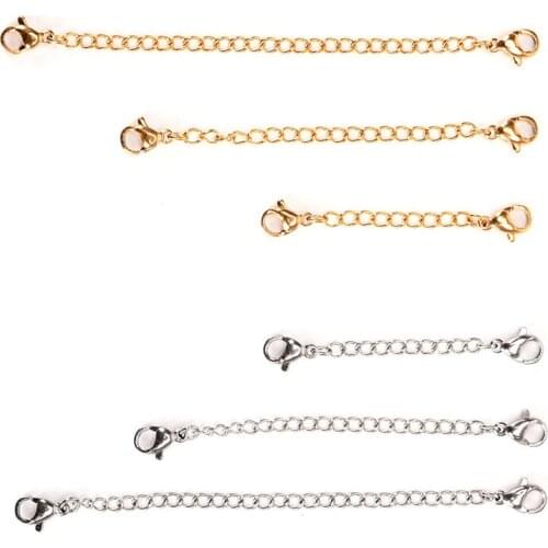 5/7.5/10 cm Extension Chain Tone Extended Tail Chain Lobster Clasp Connector DIY Jewelry Making Findings Bracelet Necklace