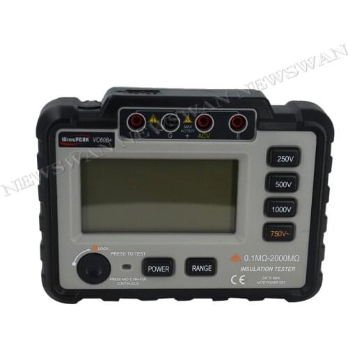 VC60B+ Digital Insulation Resistance Tester 1000V Original Megger MegOhm Meter High Voltage Short Circuit Input Alarm Multimeter