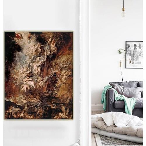Citon Peter Paul Rubens《The Fall of the Damned》Canvas Oil Painting Artwork Poster Decorative Picture Wall Decor Home Decoration