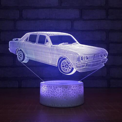 Colorful 3D Illusion Night Light Acrylic LED Car Model Remote Control LED Table Desk Touch Switch Home Bedroom Decoration