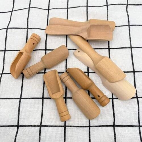 Factory Direct Supply Wooden Tea Scoops Salt Spoon Coffee Wooden Spoon Bath Salt Spoon Mini Wooden Salt Spoon Honey Scoops