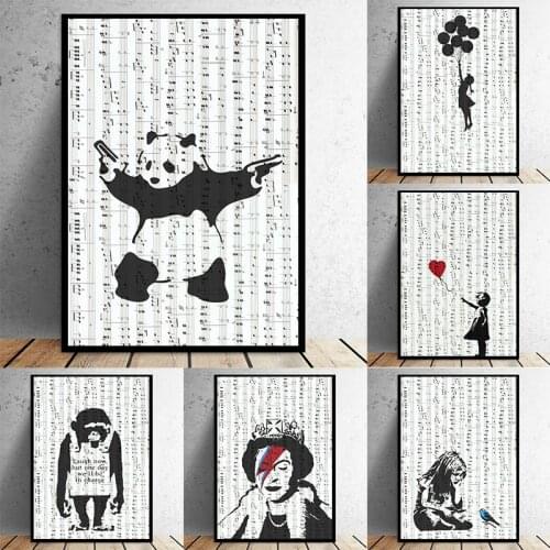 Banksy Graffiti Art Street Pop Art Canvas Paintings Poster and Print Cuadros Wall Art Pictures for Home Decor (No Frame)