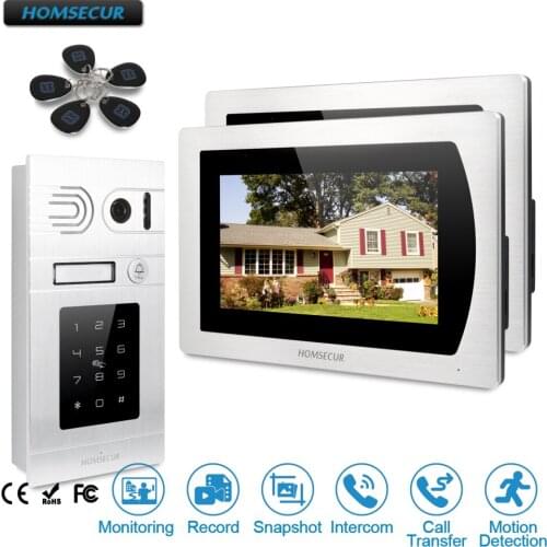 HOMSECUR 7" Video Door Entry Phone Call System+Intra-monitor Audio Intercom BC071-S+BM717-S