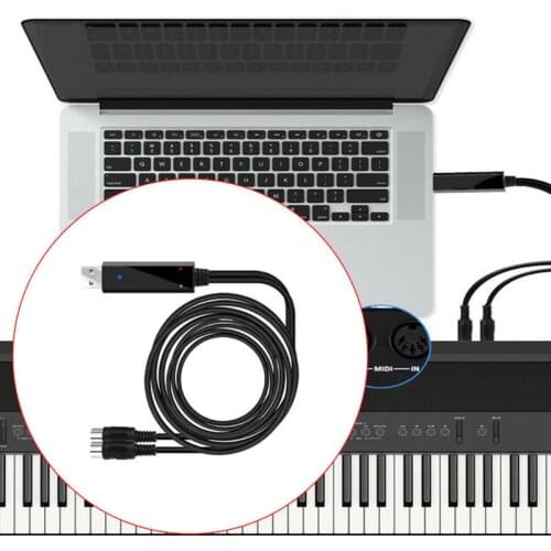 2m Keyboard Recording Editing Cable Electric Piano Converter Cable USB to Midi