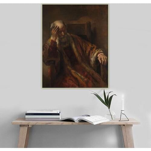 Citon Rembrandt《An Old Man in an Armchair》Canvas Art Oil Painting Artwork Poster Picture Wall Background Decor Home Decoration