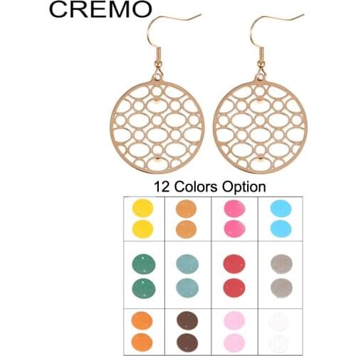 Cremo Round Bubble Pendant Interchangeable Leather Pendant Earrings Rose Gold Womens Jewelry Earrings