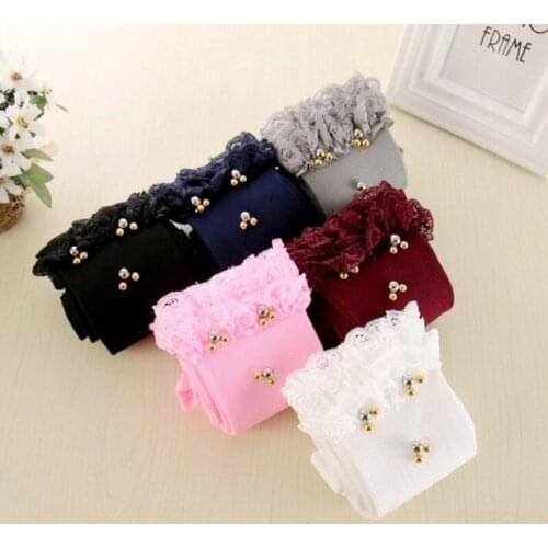 Girls Skinny Leggings Candy Color Lace Ruffles Mickey Beads Leggins for Baby Girl Kids Children Costume Princess Soft