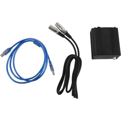 Hot 48V USB Phantom Power Supply USB Cable Microphone Cable For Mini Microphone Condenser Recording Equipment-black