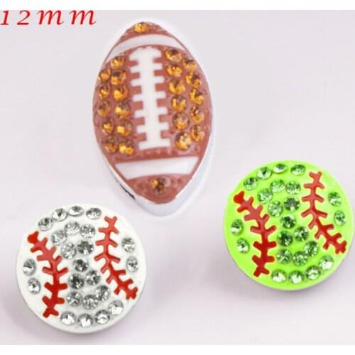 MS3603 Baseball softball flower 12mm Metal Snap button DIY jewelry