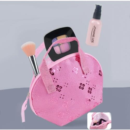 Simulation Plastic Kids Makeup Kit Kids Toys Brush Eye Shadows with Handbag