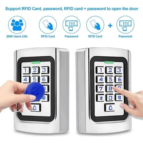 No Software Standalone Metal Access Control LCD Keypad Surface M02 Waterproof RFID Card Reader Door Access Controller System
