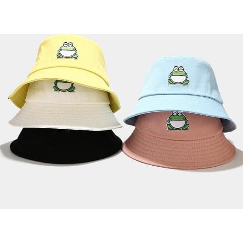 New Frog Bucket Hat Foldable Fisherman Hat for Women and Men Cartoon Bob Hat Summer Outdoor Sun Protection Hat Unisex Panama