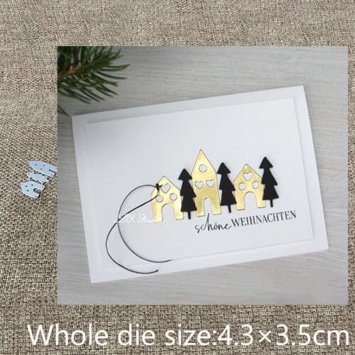 New Design Craft Metal stencil Cutting Dies 3pcs house tree decoration scrapbook die cuts Album Paper Card Craft Embossing