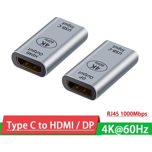 4K@60Hz USB Type-C Female to HDMI DP RJ45 1000Mbps Converter Adapter FOR Macbook Pro SAMSUNG XIAOMI Air HP ASUS Surface Book 2