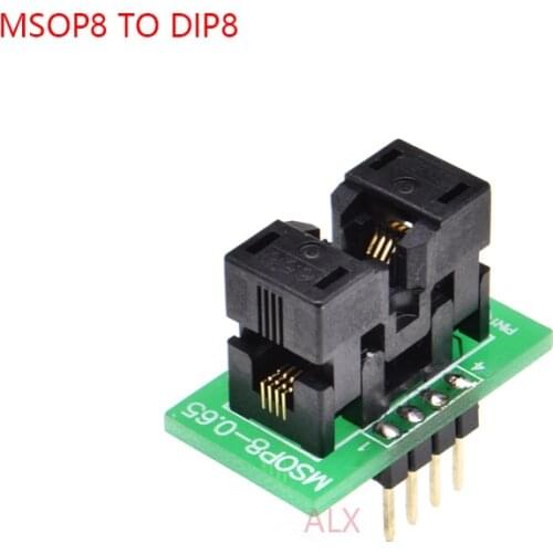 1PCS MSOP8 TO DIP8 programmer adapter socket MSOP TO DIP CONVERTER MCU test chip IC FOR 0.65MM PITCH