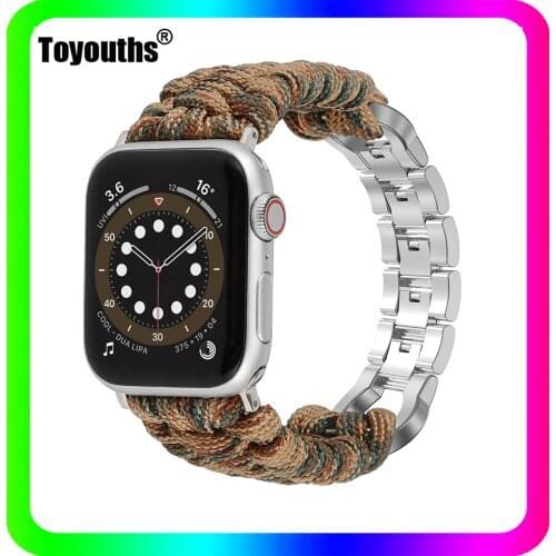 Toyouths Rope Watch Strap for Apple Watch SE 38mm 42mm Elastic Strap Band Rope Bracelet Wristband for iWatch Series 6 5 4 3 2 1