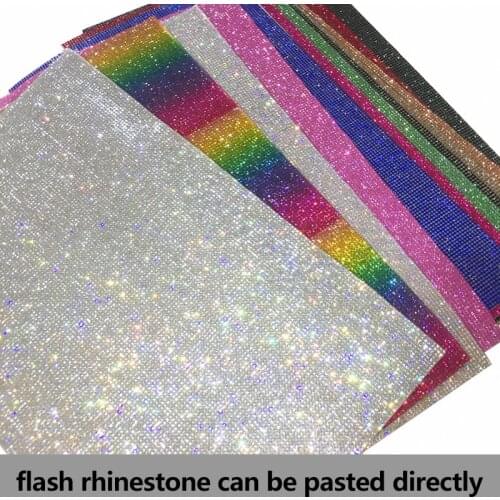 SS6 2mm AB colors full glass crystal rhinestone Self adhesive mesh applique Banding roll sticker sheet garment shoes diy trim