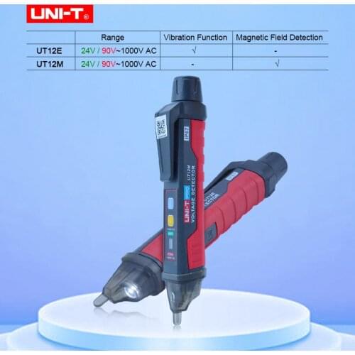UNI-T Non Contact AC Voltage Detector Indicator UT12E UT12M 24/90V-1000V Socket Wall Volt Current Electric Sensor Test Pen