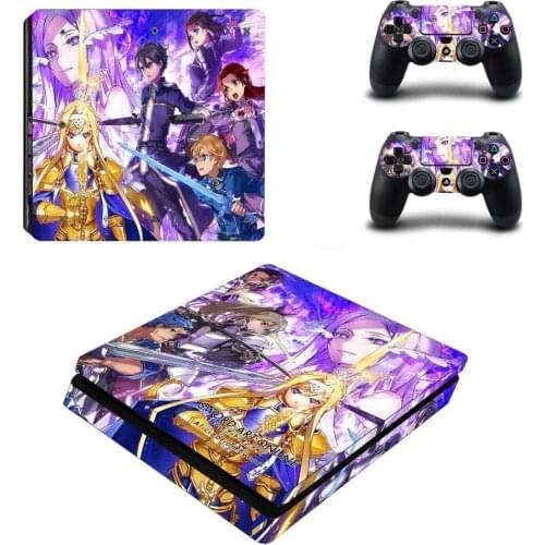 Sword Art Online PS4 Slim Skin Sticker Decal Vinyl for Playstation 4 Console and Controllers PS4 Slim Skin Sticker