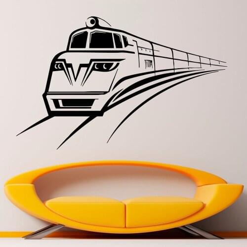 Train Wall Decal Locomotive Subway Station Door Window Vinyl Sticker Living Room Playroom Interior Home Decor Art Wallpaper Q812