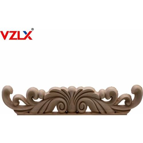 VZLX European Vintage Floral Woodcarving Decals Wooden Appliques For Home Wedding Decoration Maison Accessories Modern Decor