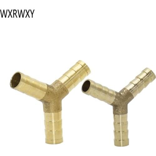 10mm Y Connector Brass Pipe Fitting 8mm copper 3 Way Hose Barb Connector Coupler Adapter Coupling 50pcs