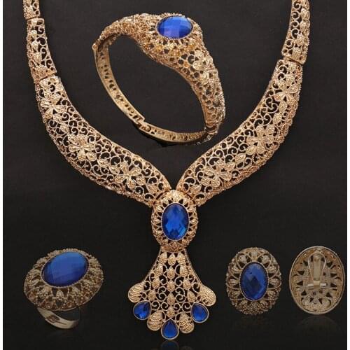 Fani Spain Gold designer Joyería Jewelry Set Nigerian Wedding Jewelry Set Fashion African Woman Costume Jewelry Set Wholesale