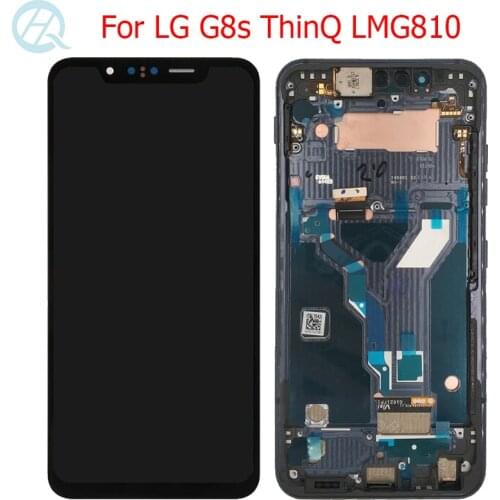 G8s ThinQ AMOLED For LG G8s ThinQ LCD With Frame Display 6.21" G8s LMG810 LM-G810 LMG810EAW LCD Touch Screen Parts