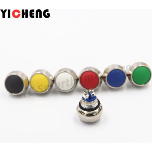 1Pcs 12mm waterproof instant 1NO ball button switch screw terminal self reset button metal push button switch 7colors spherical