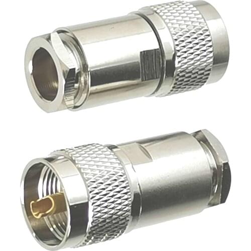 10pcs UHF PL259 Male Plug Connector Clamp RG8 LMR400 7D-FB RG213 Cable RF Coaxial Brass Straight New