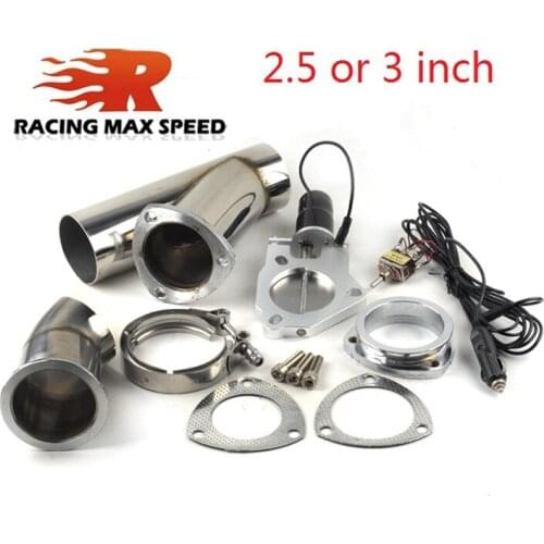 2.5, 3 Inch Electric Exhaust Muffler Valve Cutout System Dump exhaust cutout bypass valve with switch control