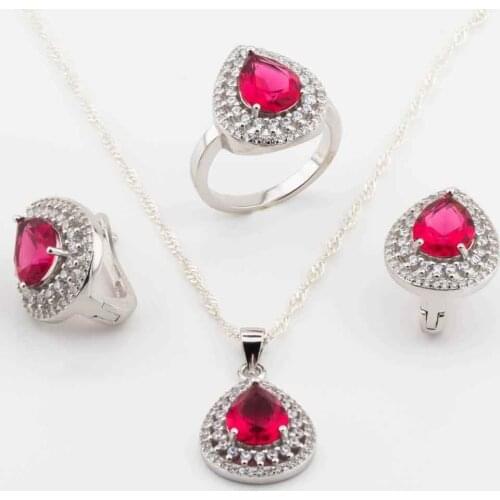 925 Sterling Silver and Pink Zircon Stones Drop Model Set