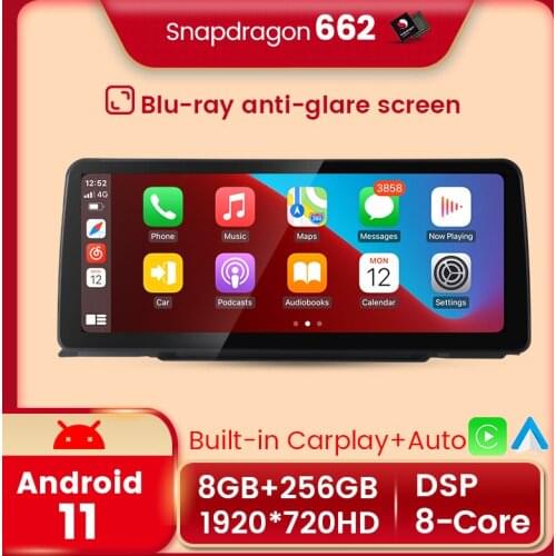 12.3inch 8+256G Car Multimedia System Stereo for BMW F30/F31/F34/F32/F33/F36 EVO GPS navigation Anti-glare Blu-ray screen 4G DSP