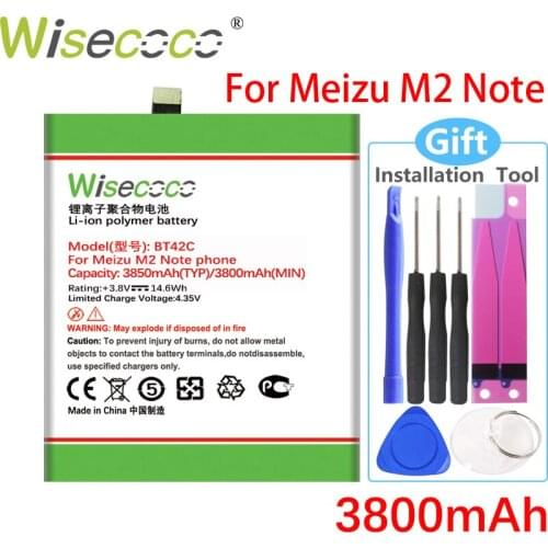 Wisecoco BT42C 3800mAh Battery For MEIZU M2 Note SmartPhone Battery Replace+Tracking Number