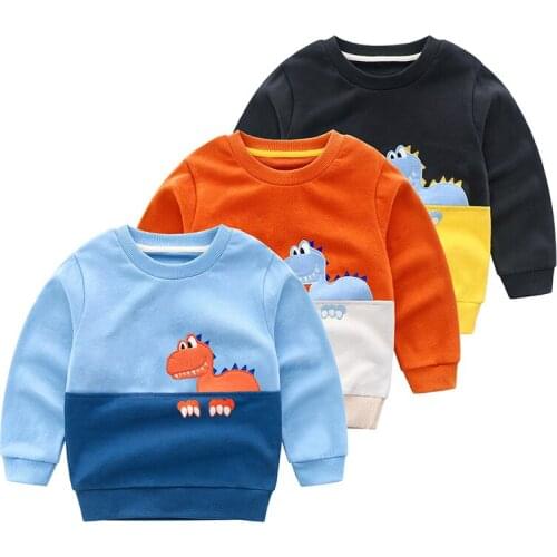 Jchao Autumn Winter Kids splice Sweatshirts Toddler Kid Baby Girl Boy Clothes cotton Long Sleeve Cartoon Printed T-shirt Tops